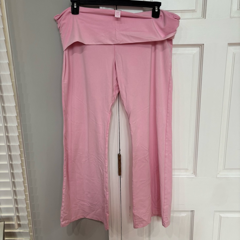 Pink x Loveshack Fancy Foldover Yoga Pants
